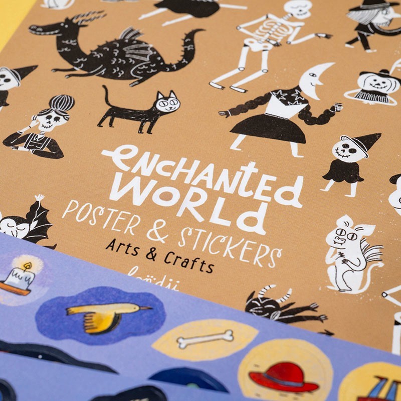 póster y pegatinas de monstruos